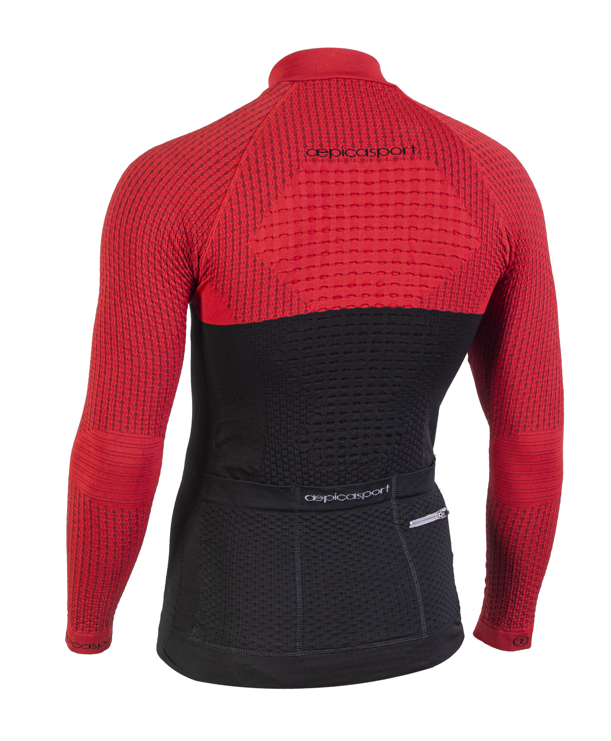 Maglia Cycling maniche lunghe AE rossa-nera 2