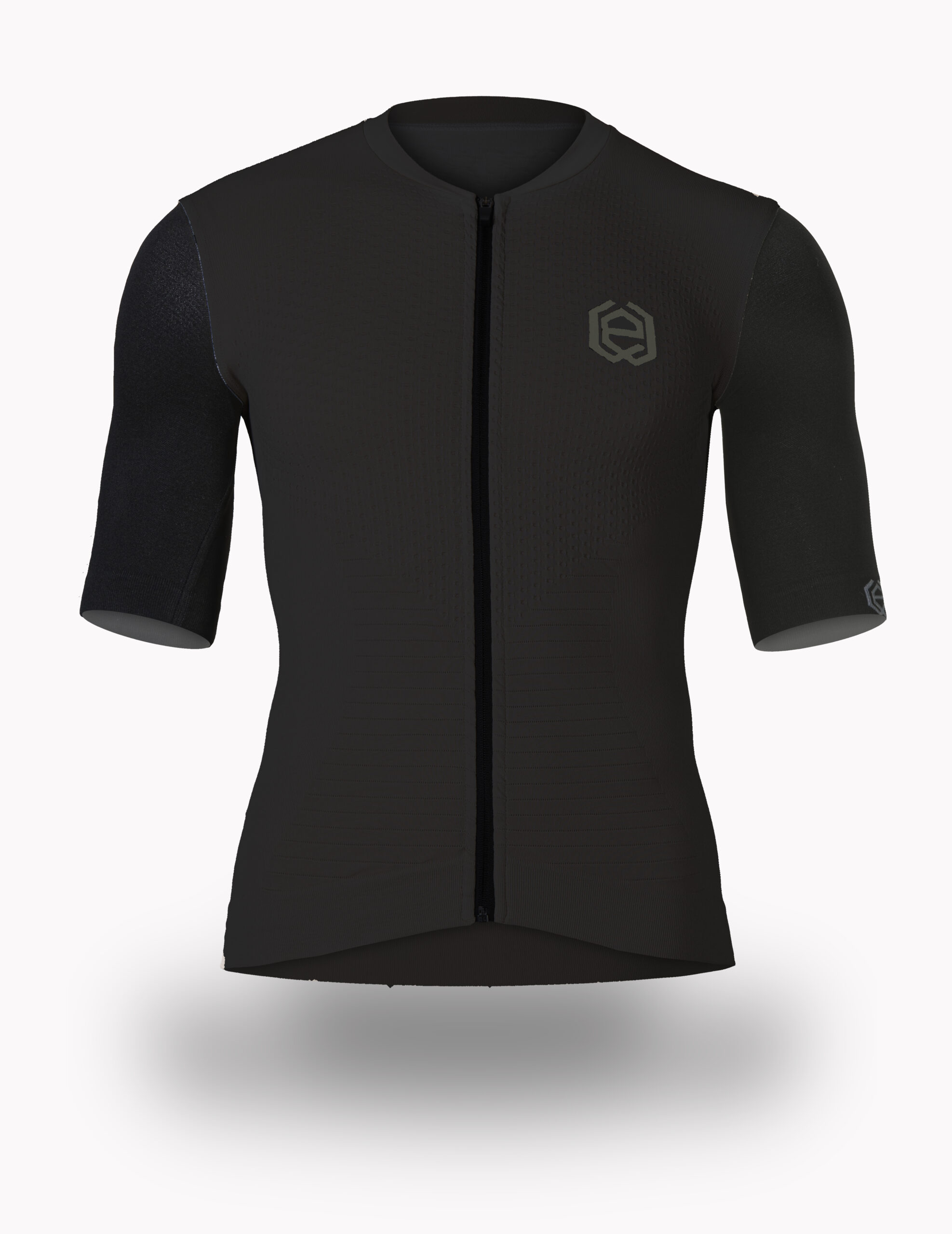 maglia ciclismo uomo nera vista frontale indossata dal manichino